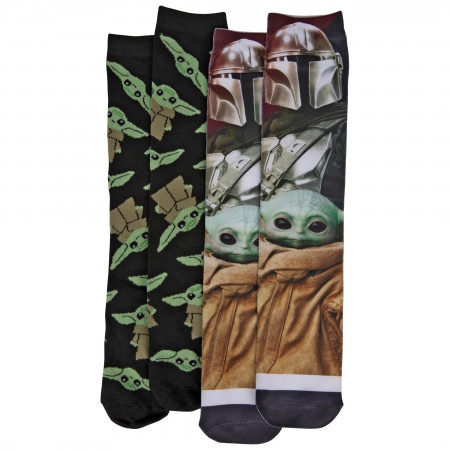Star Wars The Mandalorian and The Child Grogu Sublimated 2-Pair Pack of Crew Socks